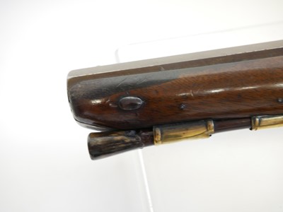 Lot 18 - Flintlock officers pistol by Jas. Hayward