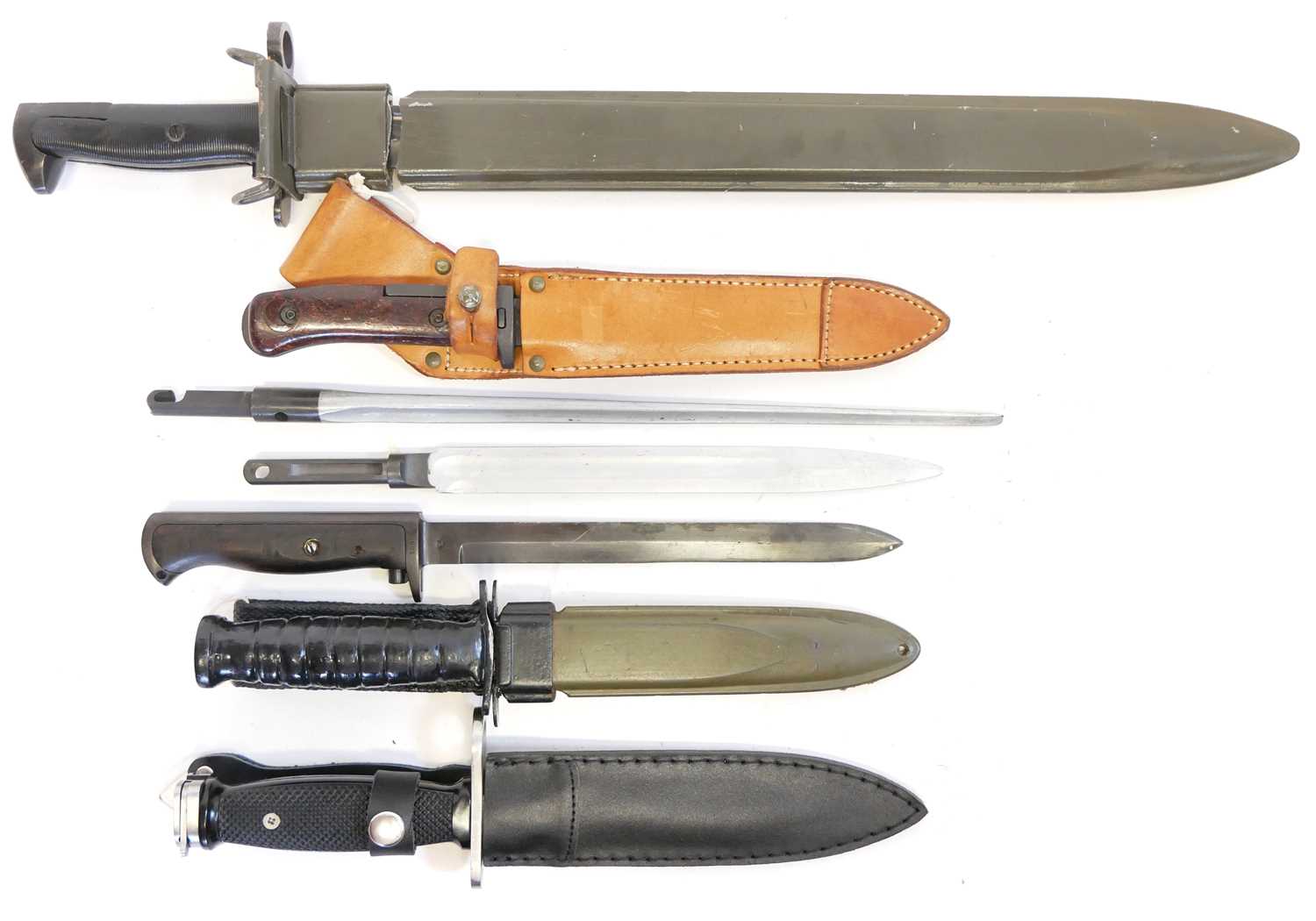 Lot 219 - Collection of bayonets and a knife