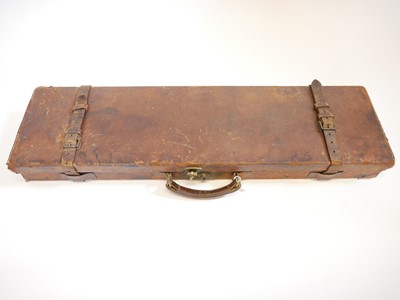 Lot 359 - The stock, action and leather case for a Horatio Jones 12 bore side by side shotgun. LICENCE REQUIRED
