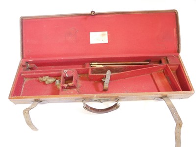 Lot 359 - The stock, action and leather case for a Horatio Jones 12 bore side by side shotgun. LICENCE REQUIRED