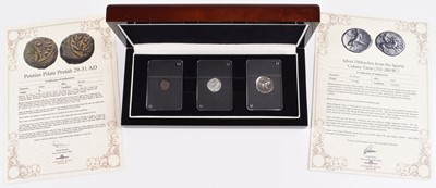Lot 5 - Boxed set of three ancient coins (3).