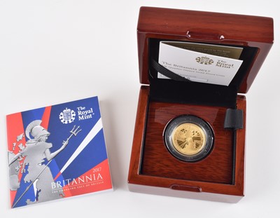 Lot 60 - Queen Elizabeth II, 2017 Gold Proof Quarter-Ounce Britannia, 25 Pounds.