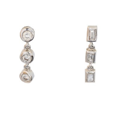 Lot 78 - A pair of diamond drop earrings