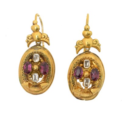Lot 80 - A pair of gem set earrings