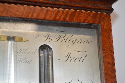 Lot Early 19th century mahogany stick barometer by Francis Pelegrino