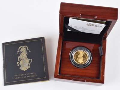 Lot 67 - The Queen's Beasts - The Yale of Beaufort, 2019 Gold Proof Quarter-Ounce Coin.
