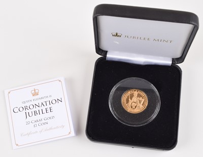 Lot 80 - Queen Elizabeth II, Coronation Jubilee 22-Carat Gold £1 Coin, 2013.