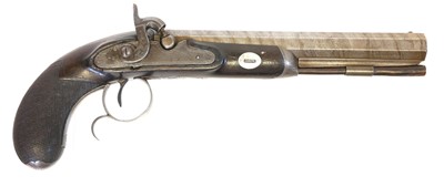 Lot 14 - Percussion 26 bore dueling or officers pistol by Dermott of Dublin