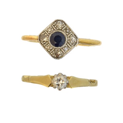 Lot 237 - Two gem-set dress rings