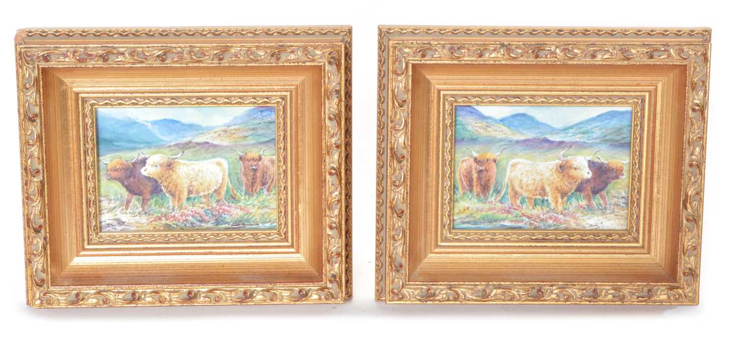 Lot 158 - Pair of painted enamels by Raymond Poole