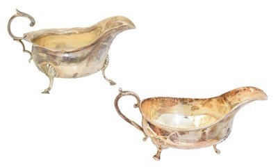 Lot 105 - Two silver sauce boats