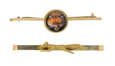 Lot 20 - Two fox brooches