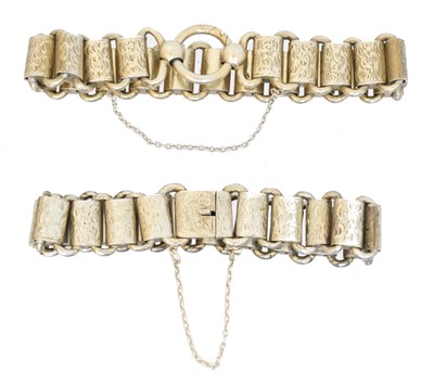 Lot 28 - Two Victorian white metal bracelets