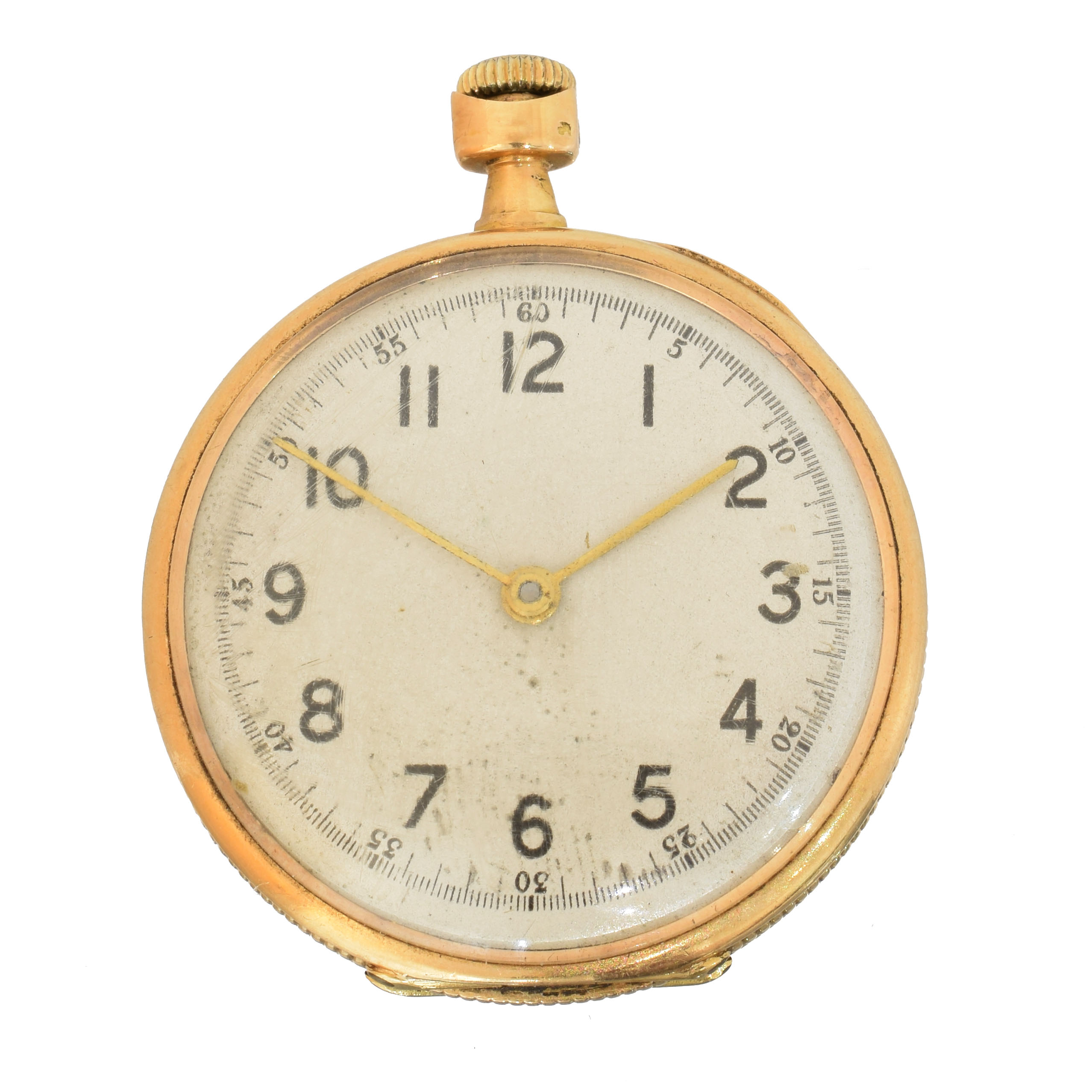 Lot 327 - An 18ct gold fob watch,