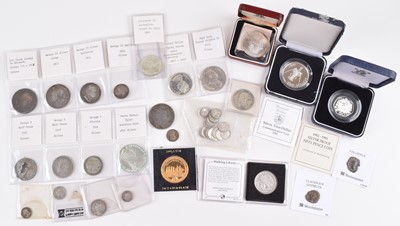Lot 22 - Assortment of various historic silver and other coinage.