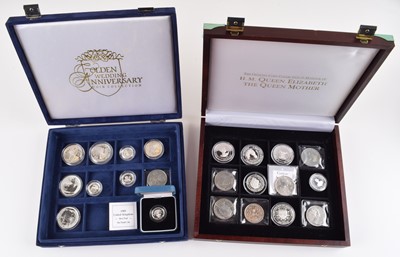 Lot 23 - Two cases containing mainly silver proof Royal Commemorative coins, many with certificates.