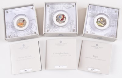 Lot 28 - Three Winnie the Pooh Silver Proof with Colour 50p Coins (3).
