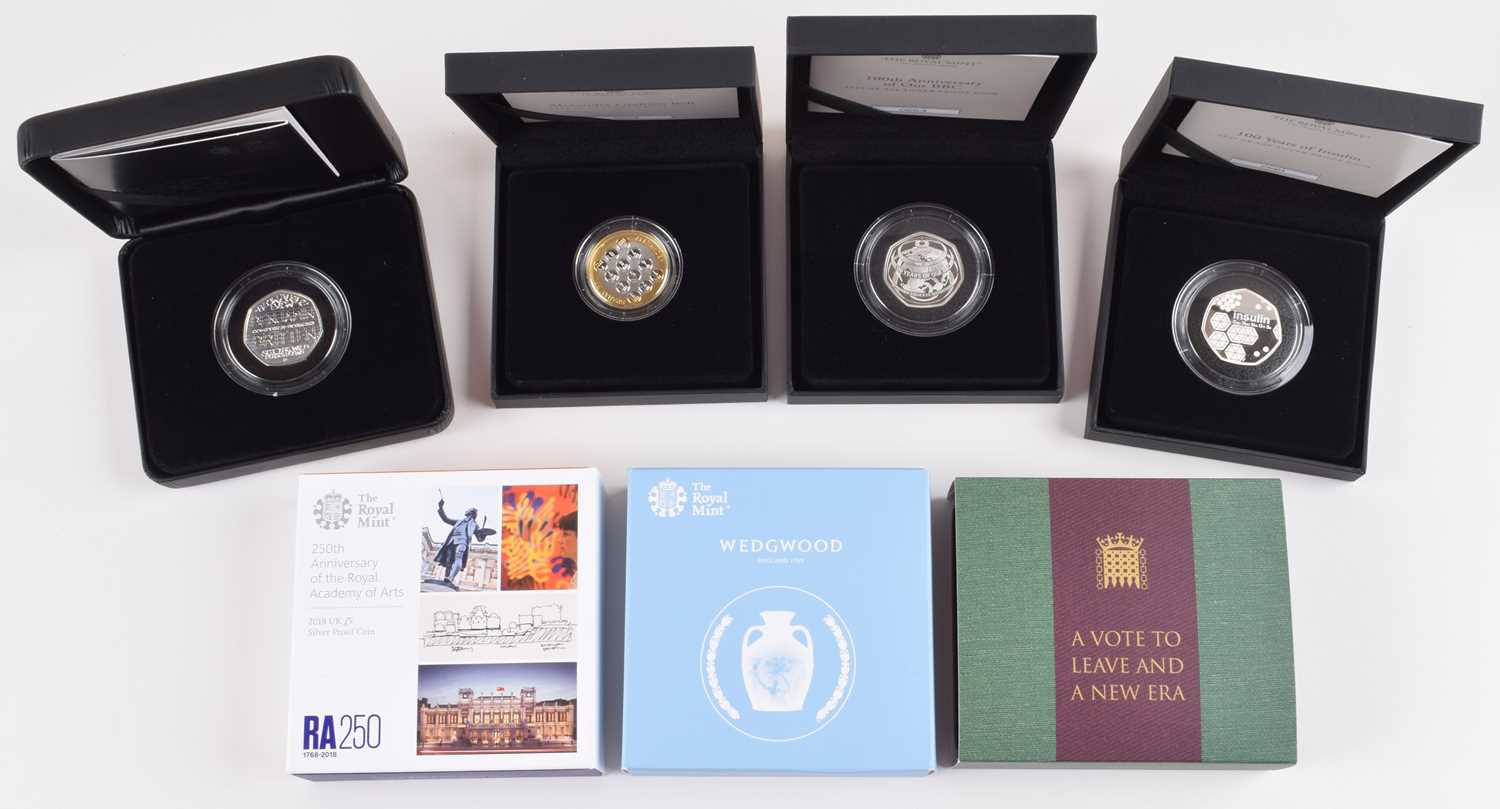 Lot 40 - Seven assorted Royal Mint silver proof coins