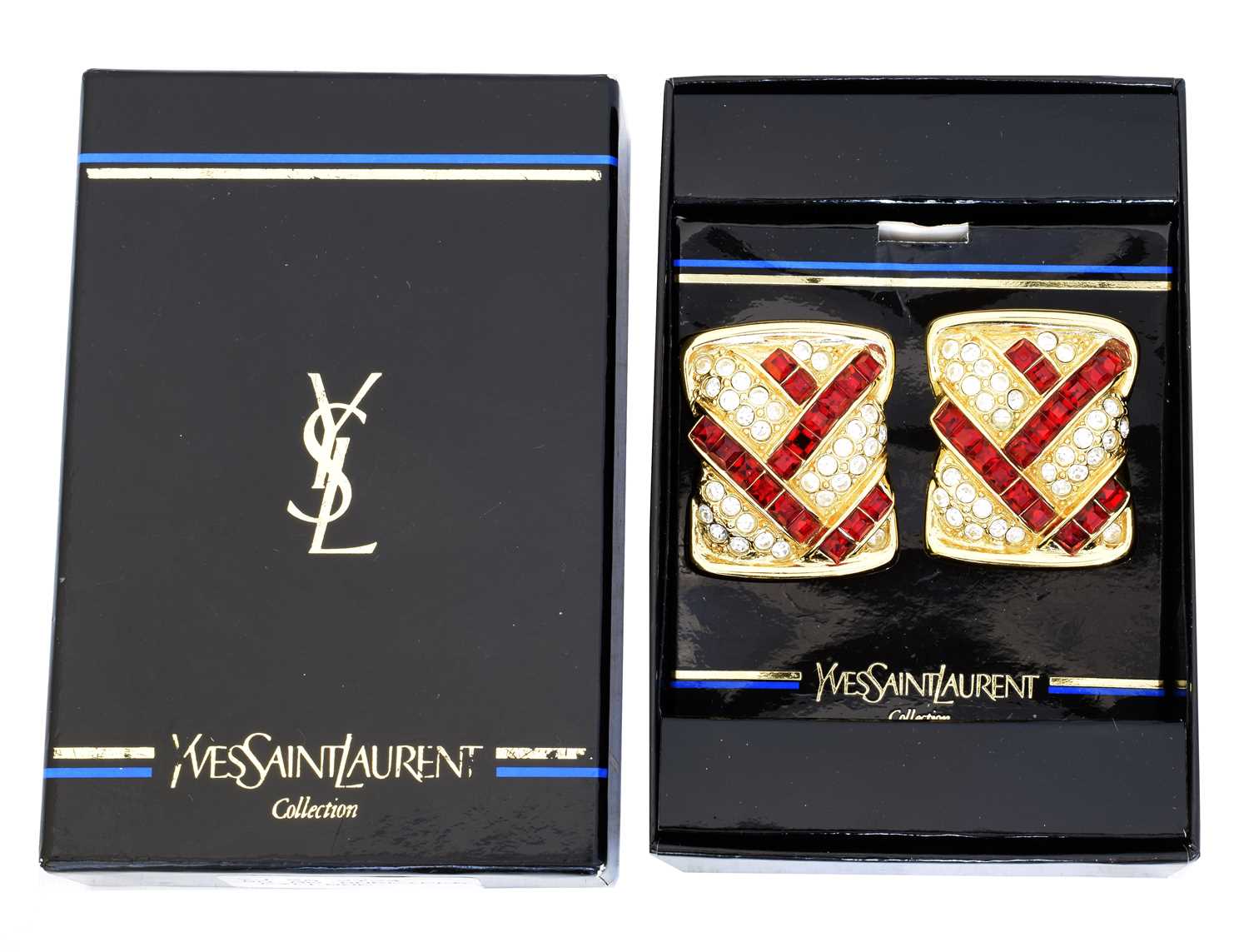 Lot 253 - A pair of Yves Saint Laurent clip on earrings