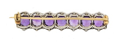 Lot 6 - An early 20th century amethyst and diamond brooch