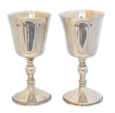 Lot 96 - A pair of Elizabeth II silver goblets
