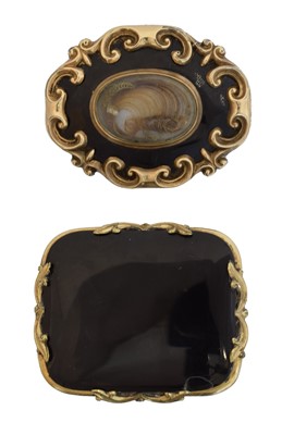 Lot 22 - Two Victorian mourning brooches
