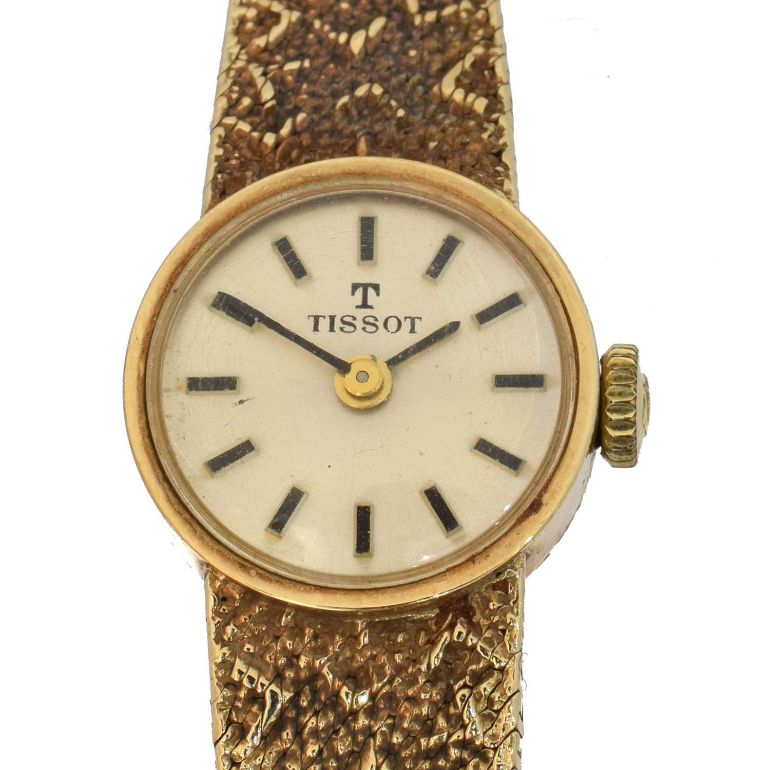 Lot 313 - A 9ct gold Tissot manual wind wristwatch