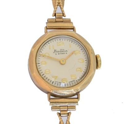 Lot 131 - A 9ct gold Bentina manual wind wristwatch