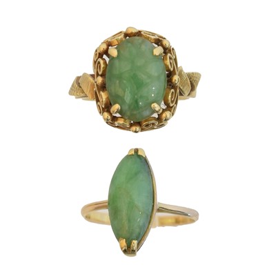 Lot 125 - Two jade dress rings