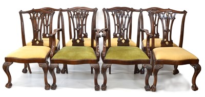 Lot Eight Chippendale Style Mahogany Dining Chairs