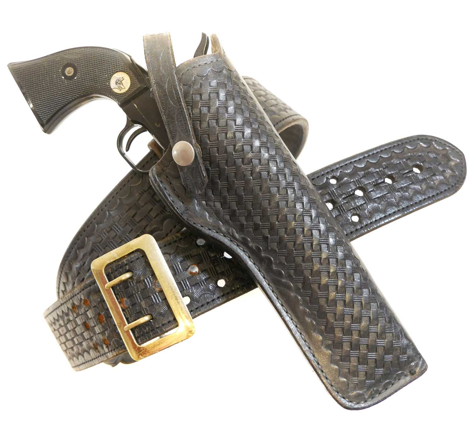 Lot 86 - Blank firing replica of a Colt SAA revolver with rig