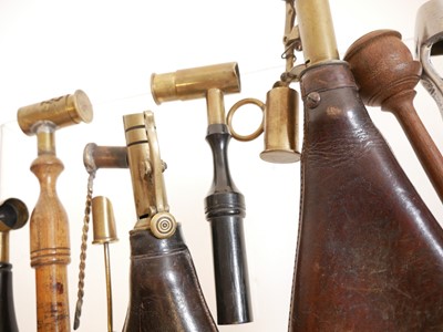 Lot 470 - Collection of powder flasks and measures