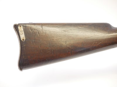 Lot 75 - US Trapdoor Springfield 50-70 rifle and bayonet.