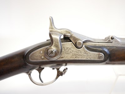 Lot 75 - US Trapdoor Springfield 50-70 rifle and bayonet.