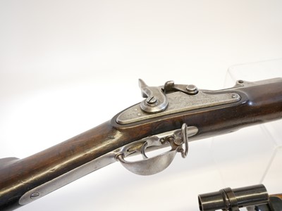 Lot 75 - US Trapdoor Springfield 50-70 rifle and bayonet.