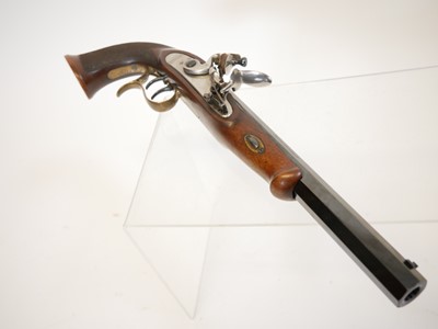Lot 334 - W. Parker .45 flintlock pistol LICENCE REQUIRED