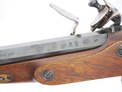 Lot 334 - W. Parker .45 flintlock pistol LICENCE REQUIRED