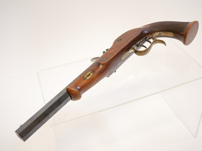 Lot 334 - W. Parker .45 flintlock pistol LICENCE REQUIRED