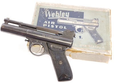 Lot 115 - Boxed Webley MkI .22 air pistol