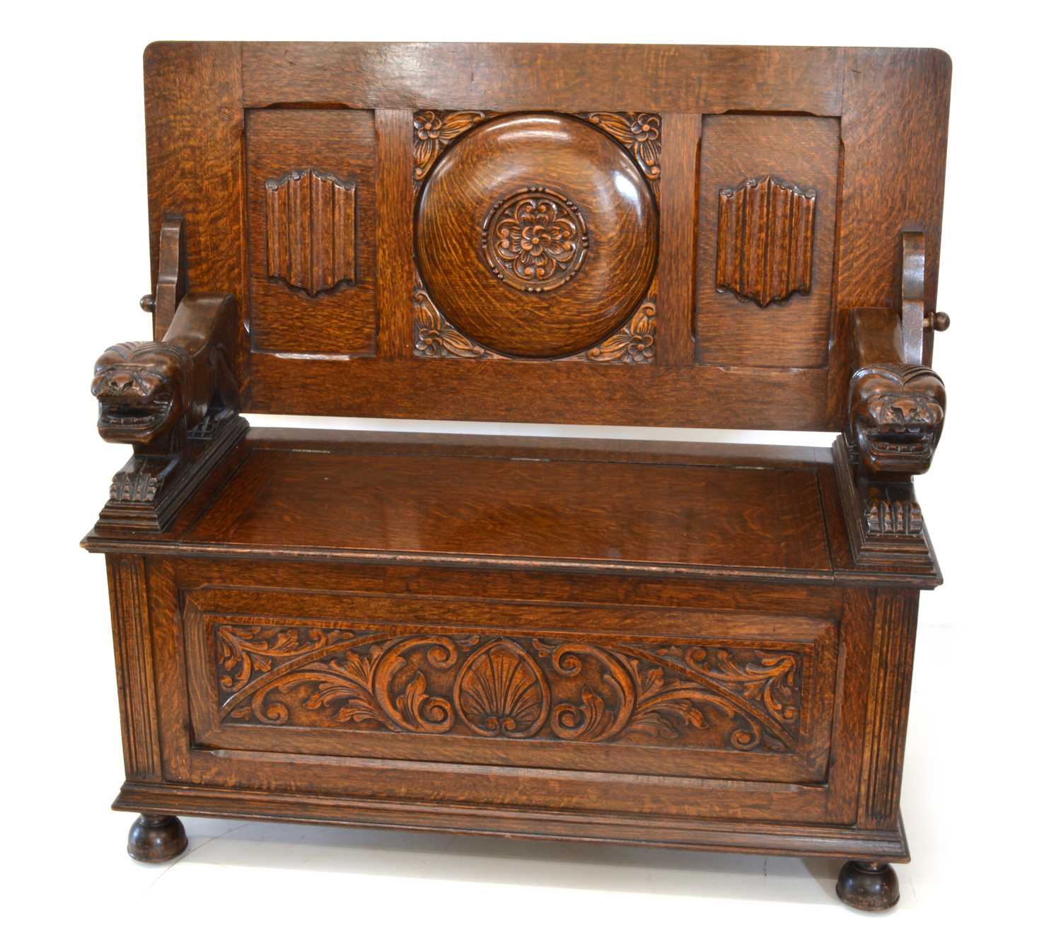 254 - Early 20th century Monks Bench