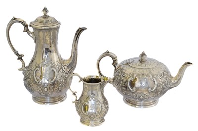 Lot 135 - A Victorian silver three piece tea set
