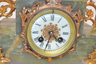 Lot Late 19th century Onyx and Gilt Metal Mantel Clock