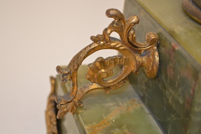 Lot Late 19th century Onyx and Gilt Metal Mantel Clock