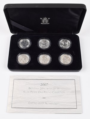 Lot 30 - 2007 Britannia 20th Anniversary Silver Proof One Pound Collection