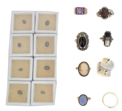 Lot 105 - A selection of silver and white metal dress rings