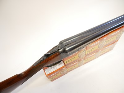 Lot 465 - BSA 12 bore side by side shotgun with ammunition LICENCE REQUIRED