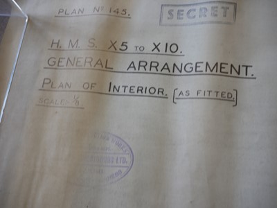 Lot 291 - Photos, plans, and documents relating to British X-Craft midget submarines. Vickers Armstrong, Barrow-in-Furness