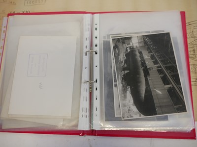 Lot 291 - Photos, plans, and documents relating to British X-Craft midget submarines. Vickers Armstrong, Barrow-in-Furness