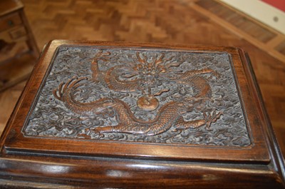 Lot 224 - Chinese brass bound jewellery travel chest