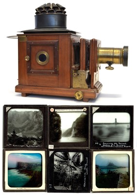 Lot 173 - Victorian Magic Lantern projector by The 'J.T. Chapman plus a collection of photographic slides